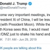 트럼프 “金과 DMZ 만남 제안 의중 떠본 것…2분이라도 좋다” 외신들 화들짝