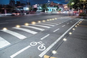 유도등이 반짝이자 車도 멈췄다