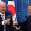 건배하는 한·이스라엘 정상… 한반도·중동 정세 논의