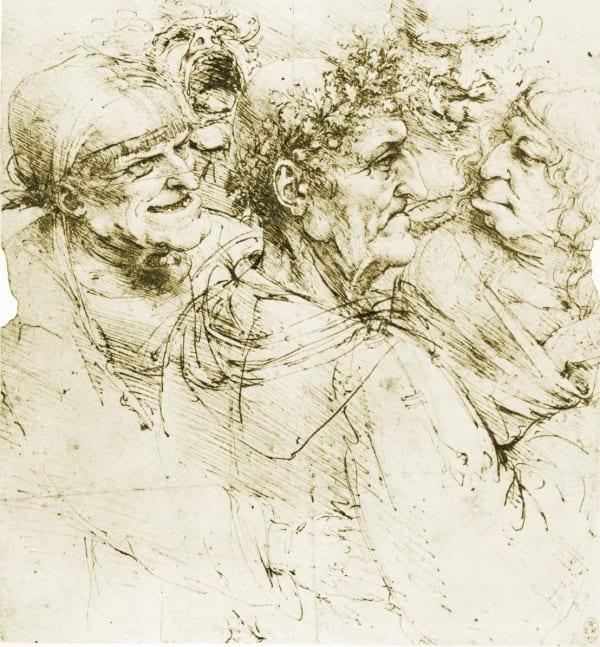 레오나르도 다빈치의 ‘기묘한 5개 두상 연구’. CNN