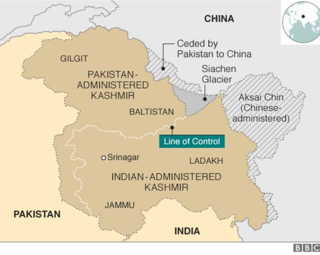 인도와 파키스탄이 영토 분쟁을 벌이는 잠무와 카슈미르 지역.BBC