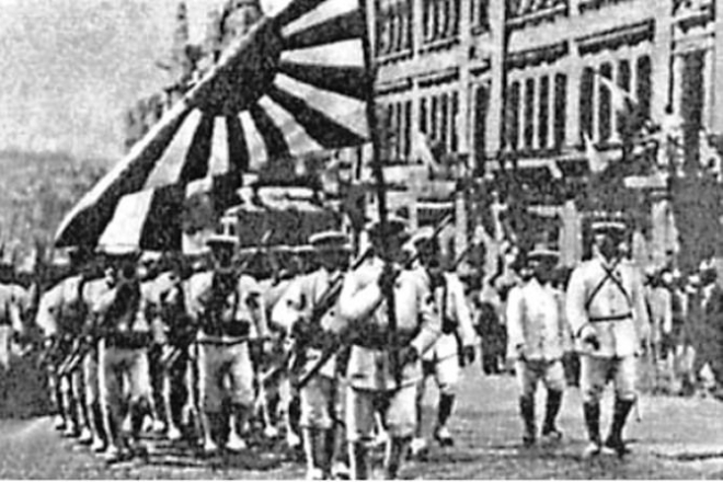 블라비보스토크를 점령한 일본군.