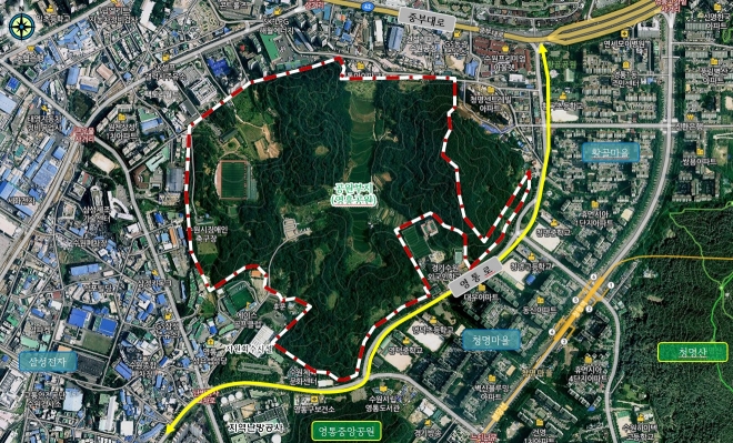 수원 영흥공원 항공사진 