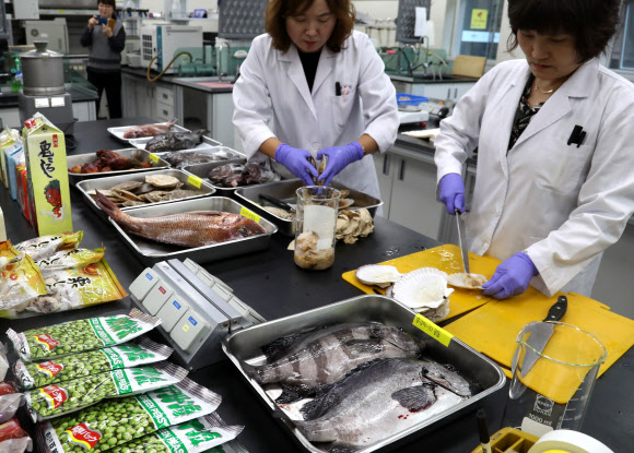 일본산 수산물·가공식품 방사능 검사 