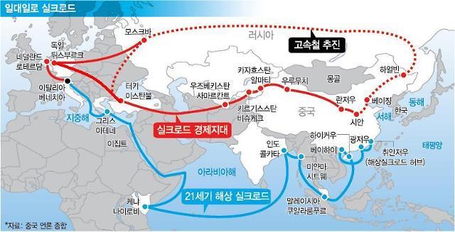 중국이 국가적 명운을 걸고 추진 중인 일대일로 프로젝트 개요도. 서울신문 DB