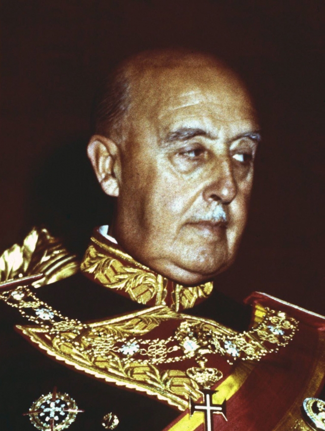 프란시스코 프랑코 전 스페인 총통. 언제 촬영한 사진인지는 알려지지 않았다. AP 자료사진