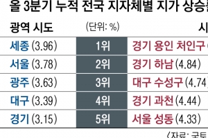 올해 땅값 가장 많이 오른 곳은 용인 처인구