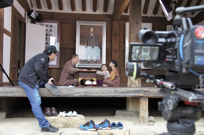 울산 출신의 독립운동가 고헌 박상진 의사를 다룬 영화 제작 현장. 울산영화인총연합회 제공.
