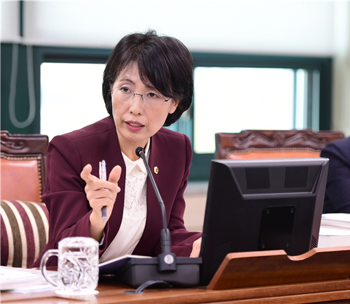 행정사무감사에서 질의하고 있는 이정인 의원(더불어민주당, 송파5)