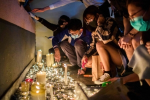 홍대입구에서 열린 홍콩 민주화 지지 시위