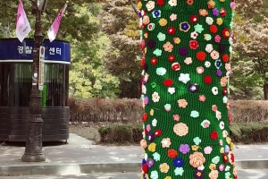 안양예술공원, 오색빛깔 털실 옷 가로수 길 조성