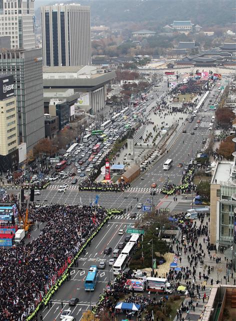 집회로 마비된 도심