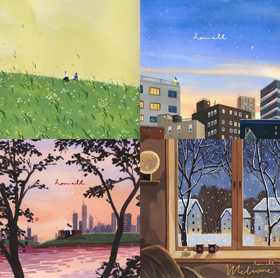 계절소품집 봄, 여름, 가을, 겨울 이미지