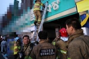 광주 모텔 화재 ‘아비규환’… 투숙객 33명 사상