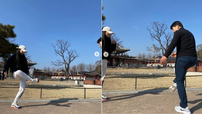 지숙, 아빠와 제기차기