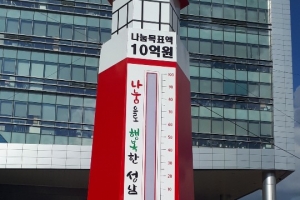 성남 사랑의 온도탑 100도 달성