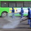[서울포토] 코로나19의 확산방지를 위한 공영차고지방역소독 실시
