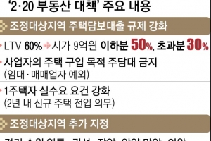 조정대상지역, 집값의 50%만 대출… 부동산 심각하다면서 ‘간만 본 대책’