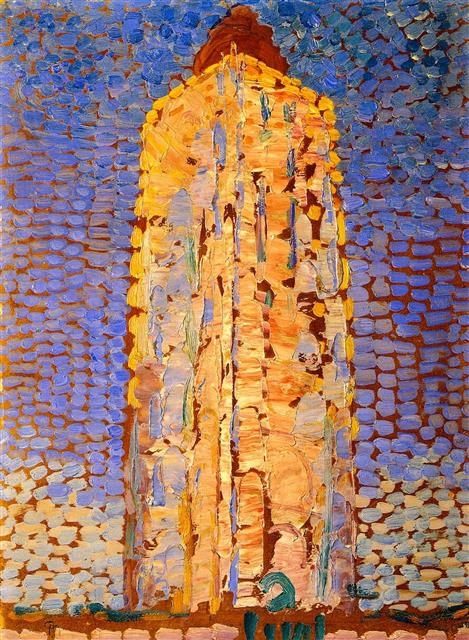 피트 몬드리안, ‘베스트카펠르의 등대’, 1910년 캔버스에 유채, 39×29㎝, 무세오 델 노베첸토, 이탈리아 밀라노