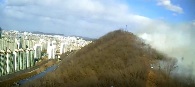 인천 연수구 옥련동 연경산 산불 현장(산림청 제공)