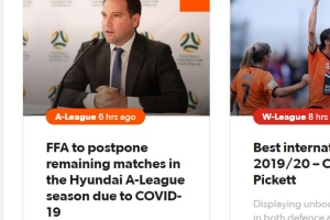 호주 축구도 코로나19에 백기...뒤늦게 시즌 중단