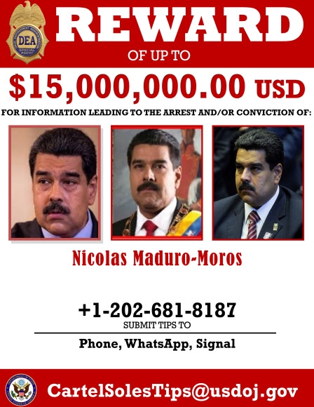 마약 테러 혐의로 현상금 걸린 베네수엘라 대통령