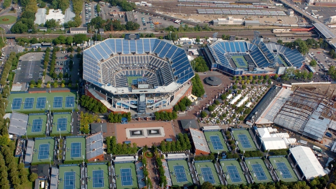 올해 네 번째 테니스 메이저대회인 US오픈이 열리게 될 미국 뉴욕 플러싱 메도즈 코로나 파크 안에 있는 빌리 진 킹 국립테니스센터 전경.