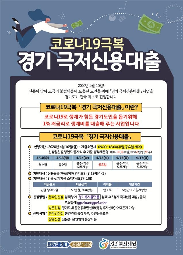 경기 극저신용대출 안내문 