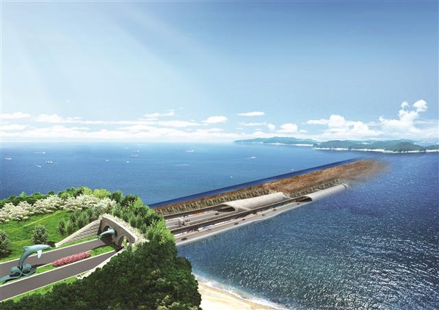 보령 대천항에서 원산도를 잇는 보령해저터널 단면도. 길이는 6927m로 국내에서 가장 길다. 충남도 제공