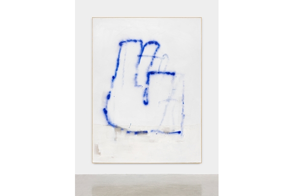 데이비드 오스트로스키 F(Vaporizer), 2019, Acrylic, lacquer and cotton on canvas, wood, 201 x 151 cm