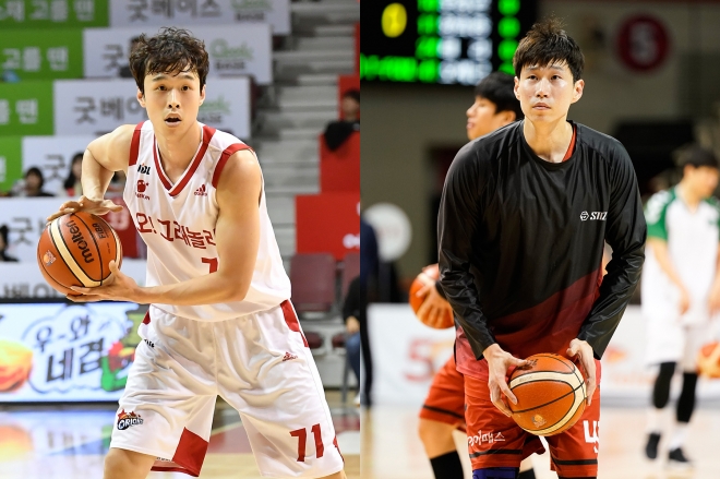 함준후(왼쪽)과 오세근. KBL 제공