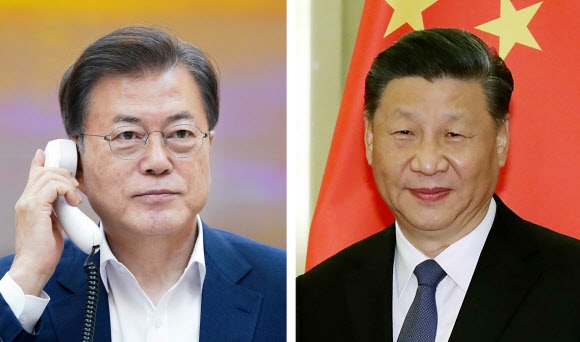 문재인 대통령, 시진핑 중국 국가주석과 통화  연합뉴스