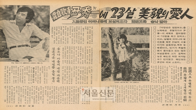 선데이서울 제15호(1979년 1월 1일자)에 실린 윤수일의 인터뷰