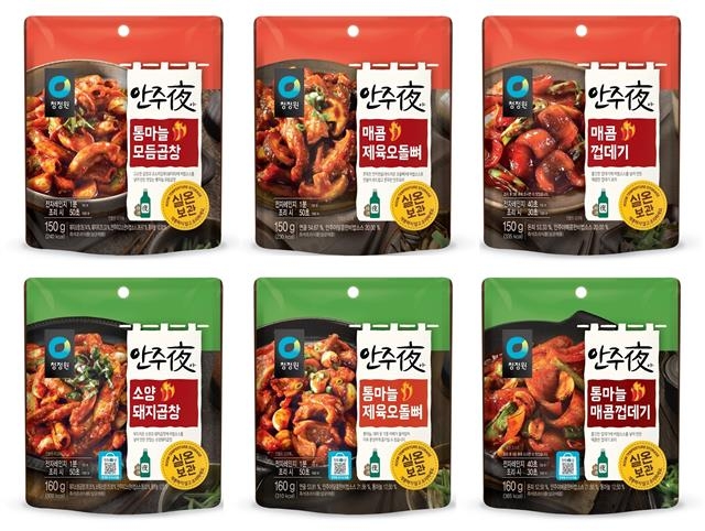 대상㈜ 청정원이 새롭게 출시하는 상온안주 가정간편식(HMR) ‘안주야(夜)’ 6종. 대상 제공