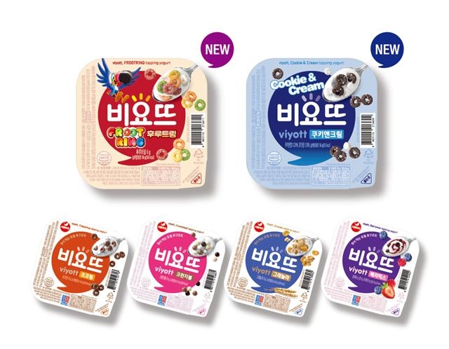 다양한 토핑과 요거트를 함께 즐길 수 있어 아침식사 대용으로 인기를 끌고 있는 비요뜨 제품 6종. 서울우유협동조합 제공