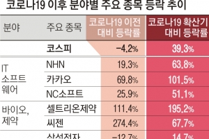 시총 흔든 코로나… IT·바이오株 ‘급등’