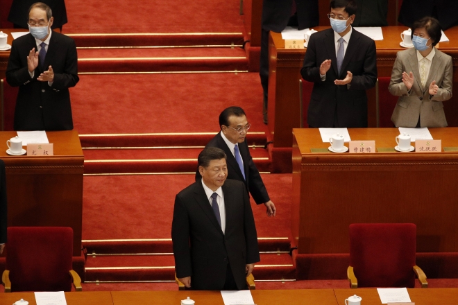 정협 최종일 회의 참석하는 시진핑 중국 주석