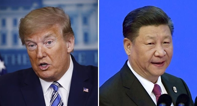 도널드 트럼프(왼쪽) 미국 대통령, 시진핑(오른쪽) 중국 국가주석