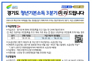 여주시,3분기 청년기본소득 미리 준다... 코로나19로 힘든 청년들에게