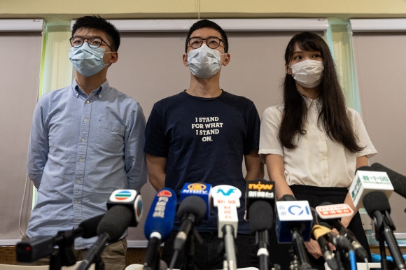 홍콩 독립성 지지 호소하는 민주화 인사들 