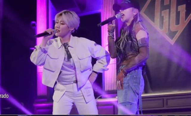 한 팀으로 무대를 꾸민 치타(왼쪽)와 전지우. 엠넷 제공