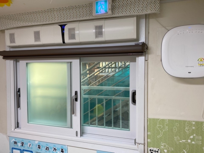 서울 성동구 구립어린이집에 전면적으로 설치될 하이브리드 공기청정시스템. 성동구 제공