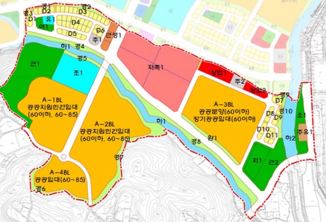 의왕초평지구 토지이용계획도. 의왕시 제공 