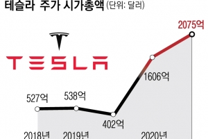 전기차 시대… 테슬라, 도요타 넘고 ‘최고 몸값’