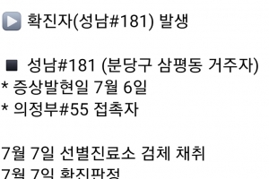 성남 분당구 삼평동서 40대 여성 양성 확진