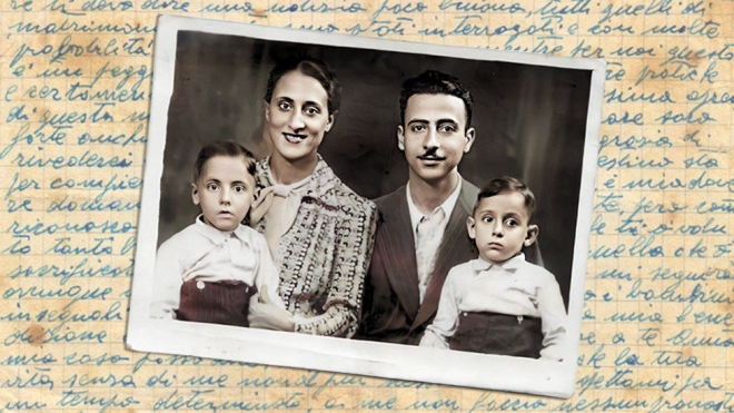전쟁 전 평화로웠던 다니엘레 이스라엘과 부인 안나, 두 아들 다리오와 비토리오 가족. 영국 BBC 홈페이지 캡처 