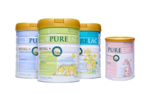 프리미엄 분유 ‘퓨어락 로열플러스’(좌), 임산∙수유부 영양식 ‘퓨어락 맘스밀’(우)