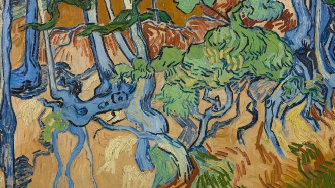 빈센트 반 고흐의 마지막 작품 가운데 하나인 ‘나무 뿌리들’. 반 고흐 박물관 제공 영국 BBC 홈페이지 캡처