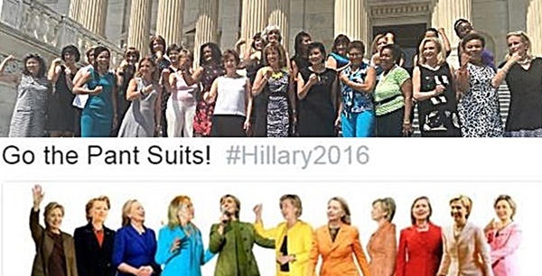 민소매 입기 캠페인 나선 미국 하원의원들. 힐러리 전 국무장관의 정장차림. 트위터