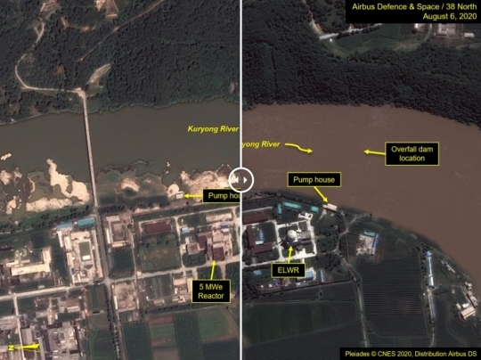 12일(현지시간) 북한 영변 핵시설 주변 구룡강 범람으로 핵시설 손상 가능성이 있다고 밝혔다/28노스 홈페이지